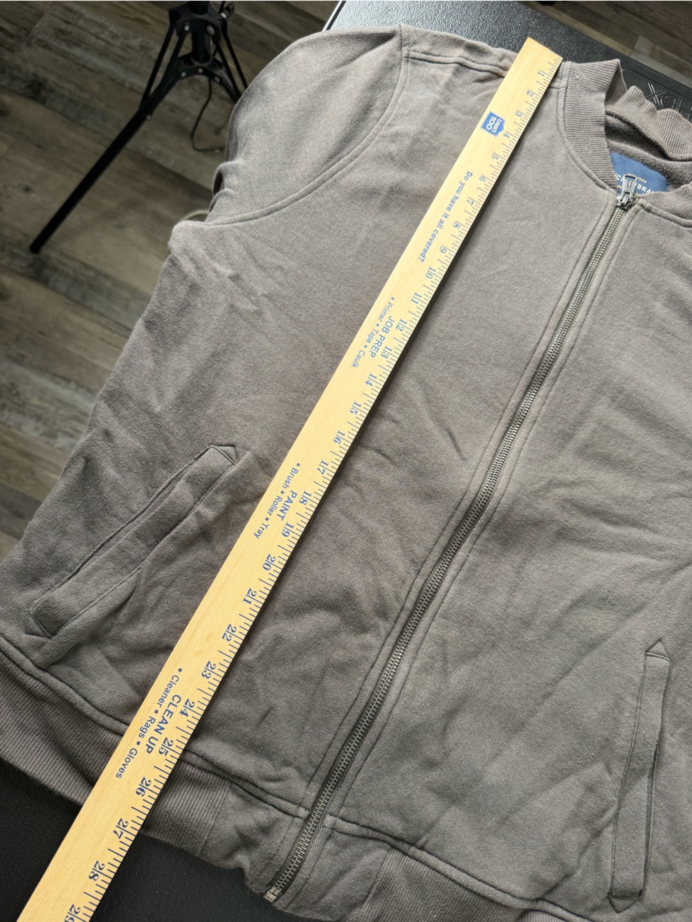 Lucky Brand Men's Zip-Up Sweatshirt Bomber Jacket Size Large Gray 100 cotton - Picture 11 of 13